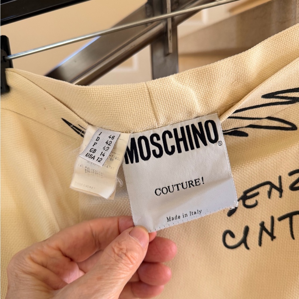 MOSCHINO couture Cream Graphic Pencil Skirt - Picture 4 of 13
